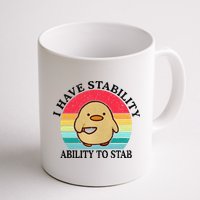 I Have Stability Ability To Stab Meme Funny Duck Retro Mug