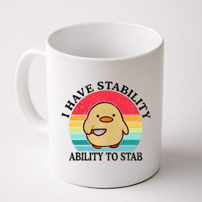 I Have Stability Ability To Stab Meme Funny Duck Retro Mug