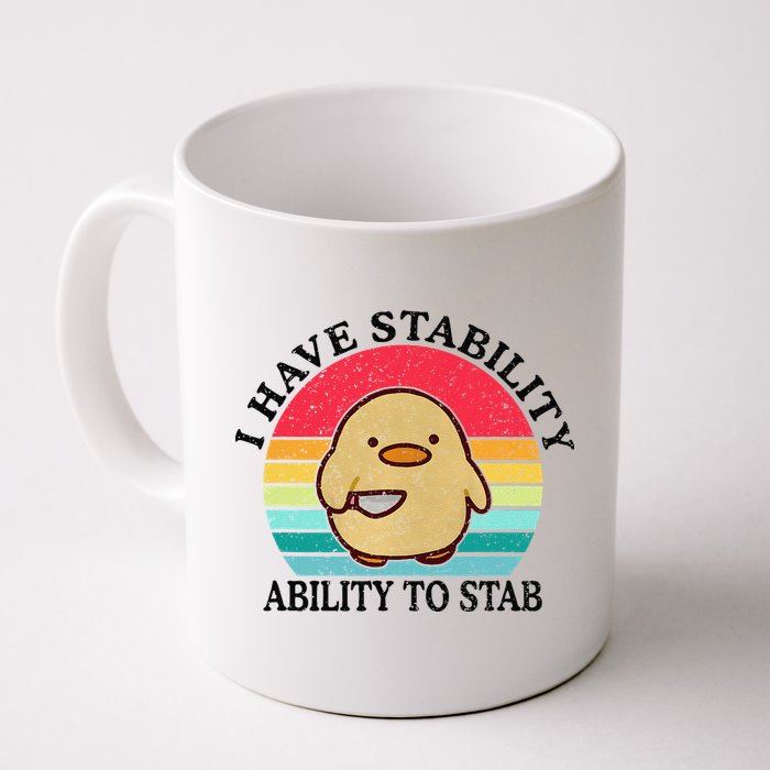 I Have Stability Ability To Stab Meme Funny Duck Retro Mug
