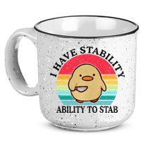 I Have Stability Ability To Stab Meme Funny Duck Retro 15oz Campfire Ceramic Mug