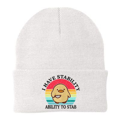 I Have Stability Ability To Stab Meme Funny Duck Retro Beanie