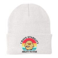 I Have Stability Ability To Stab Meme Funny Duck Retro Beanie
