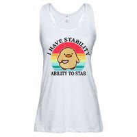 I Have Stability Ability To Stab Meme Funny Duck Retro Ladies Essential Flowy Tank