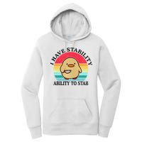 I Have Stability Ability To Stab Meme Funny Duck Retro Women's Pullover Hoodie