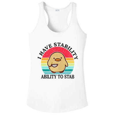 I Have Stability Ability To Stab Meme Funny Duck Retro Ladies PosiCharge Competitor Racerback Tank