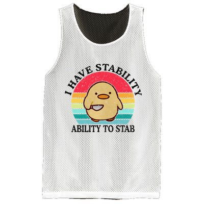 I Have Stability Ability To Stab Meme Funny Duck Retro Mesh Reversible Basketball Jersey Tank