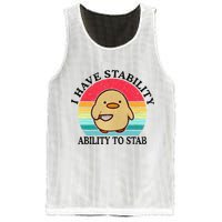 I Have Stability Ability To Stab Meme Funny Duck Retro Mesh Reversible Basketball Jersey Tank