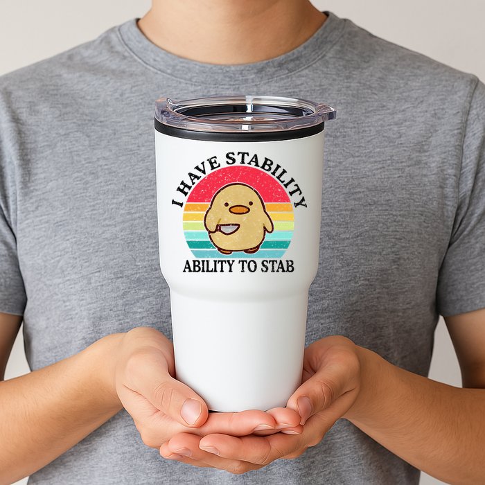 I Have Stability Ability To Stab Meme Funny Duck Retro Tumbler