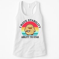 I Have Stability Ability To Stab Meme Funny Duck Retro Womens Tank Top
