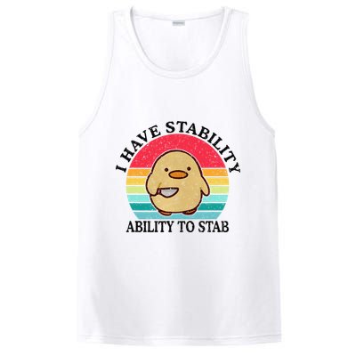 I Have Stability Ability To Stab Meme Funny Duck Retro PosiCharge Competitor Tank