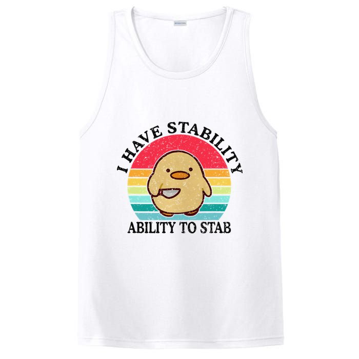 I Have Stability Ability To Stab Meme Funny Duck Retro PosiCharge Competitor Tank