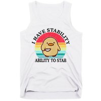 I Have Stability Ability To Stab Meme Funny Duck Retro Tank Top