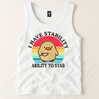 I Have Stability Ability To Stab Meme Funny Duck Retro Tank Top