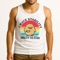 I Have Stability Ability To Stab Meme Funny Duck Retro Tank Top