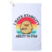 I Have Stability Ability To Stab Meme Funny Duck Retro Golf Towel