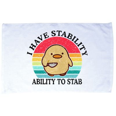 I Have Stability Ability To Stab Meme Funny Duck Retro Microfiber Hand Towel