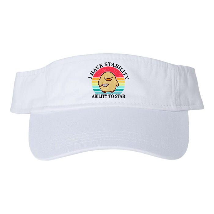 I Have Stability Ability To Stab Meme Funny Duck Retro Visor