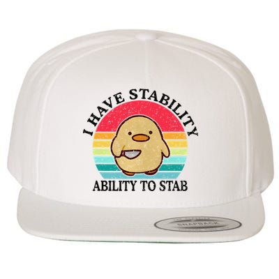 I Have Stability Ability To Stab Meme Funny Duck Retro Wool Snapback Cap