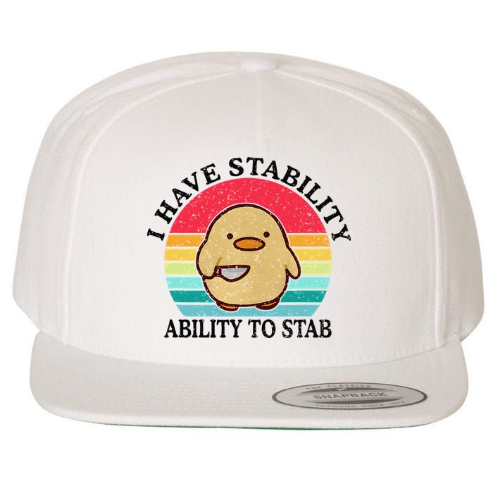 I Have Stability Ability To Stab Meme Funny Duck Retro Wool Snapback Cap