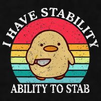I Have Stability Ability To Stab Meme Funny Duck Retro Ladies PosiCharge Tri-Blend Wicking Tank