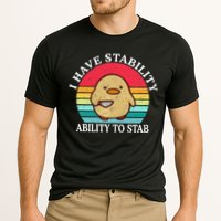 I Have Stability Ability To Stab Meme Funny Duck Retro Performance Shirt