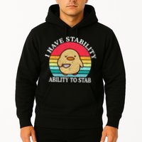 I Have Stability Ability To Stab Meme Funny Duck Retro Hoodie