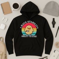 I Have Stability Ability To Stab Meme Funny Duck Retro Hoodie