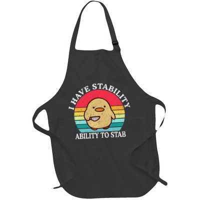 I Have Stability Ability To Stab Meme Funny Duck Retro Apron