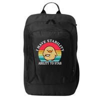 I Have Stability Ability To Stab Meme Funny Duck Retro City Backpack