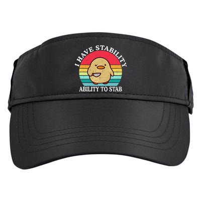 I Have Stability Ability To Stab Meme Funny Duck Retro Adult Drive Performance Visor