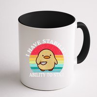 I Have Stability Ability To Stab Meme Funny Duck Retro Mug