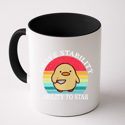 I Have Stability Ability To Stab Meme Funny Duck Retro Mug