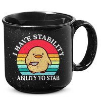 I Have Stability Ability To Stab Meme Funny Duck Retro 15oz Campfire Ceramic Mug