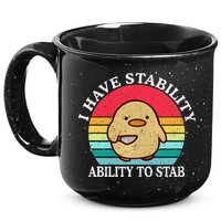 I Have Stability Ability To Stab Meme Funny Duck Retro 15oz Campfire Ceramic Mug