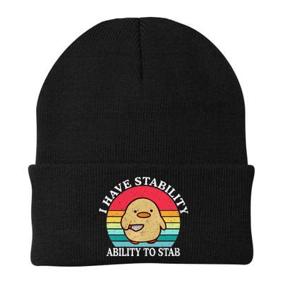 I Have Stability Ability To Stab Meme Funny Duck Retro Beanie