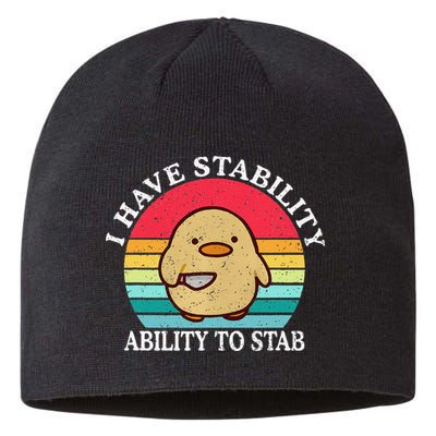 I Have Stability Ability To Stab Meme Funny Duck Retro Sustainable Beanie