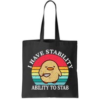 I Have Stability Ability To Stab Meme Funny Duck Retro Bag