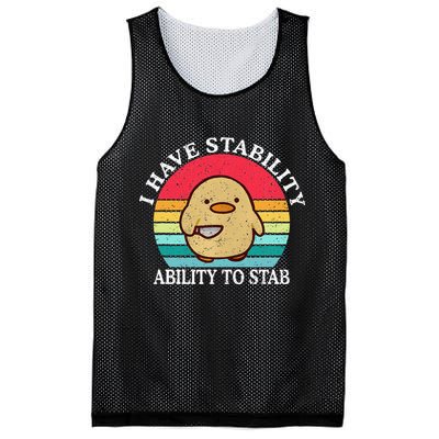 I Have Stability Ability To Stab Meme Funny Duck Retro Mesh Reversible Basketball Jersey Tank