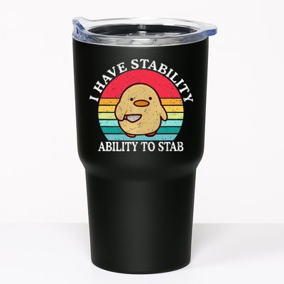 I Have Stability Ability To Stab Meme Funny Duck Retro Tumbler