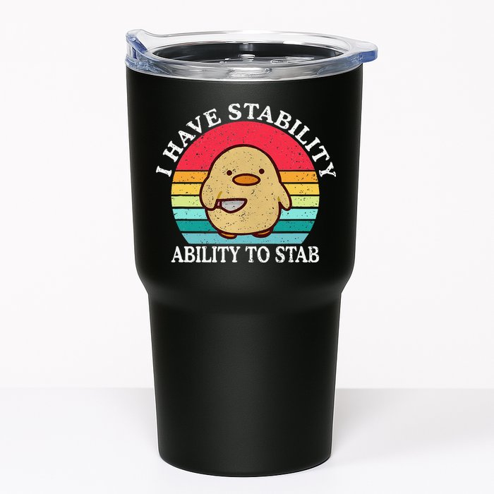I Have Stability Ability To Stab Meme Funny Duck Retro Tumbler