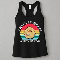 I Have Stability Ability To Stab Meme Funny Duck Retro Womens Tank Top