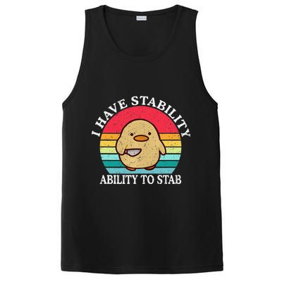 I Have Stability Ability To Stab Meme Funny Duck Retro PosiCharge Competitor Tank