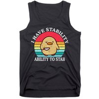 I Have Stability Ability To Stab Meme Funny Duck Retro Tank Top