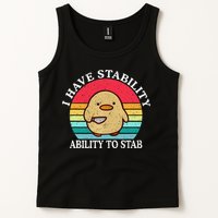 I Have Stability Ability To Stab Meme Funny Duck Retro Tank Top