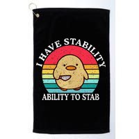 I Have Stability Ability To Stab Meme Funny Duck Retro Golf Towel