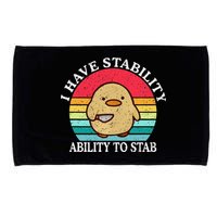 I Have Stability Ability To Stab Meme Funny Duck Retro Microfiber Hand Towel