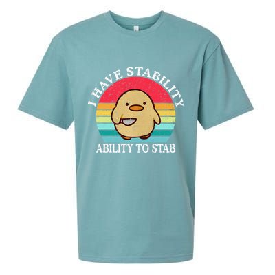 I Have Stability Ability To Stab Meme Funny Duck Retro Sueded Cloud Jersey T-Shirt