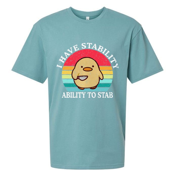 I Have Stability Ability To Stab Meme Funny Duck Retro Sueded Cloud Jersey T-Shirt
