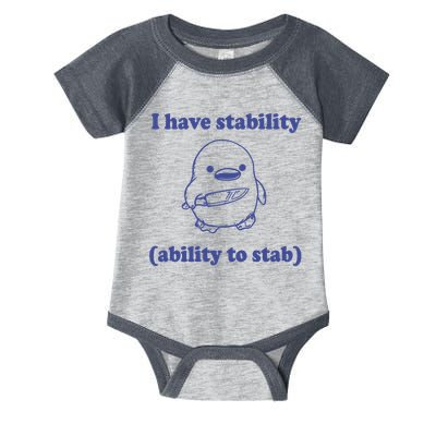 I Have Stability Ability To Stab Funny Infant Baby Jersey Bodysuit