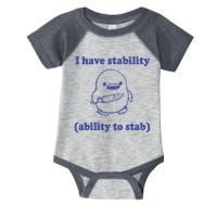 I Have Stability Ability To Stab Funny Infant Baby Jersey Bodysuit